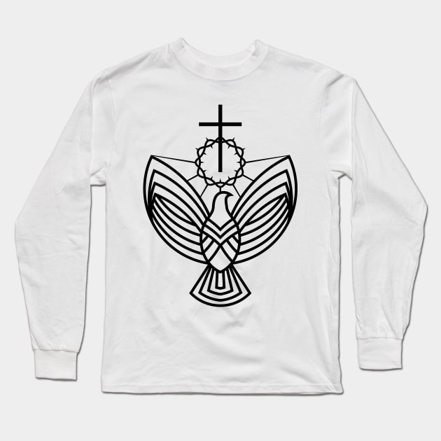 The cross of Jesus and the dove - a symbol of the Holy Spirit Long Sleeve T-Shirt by Reformer